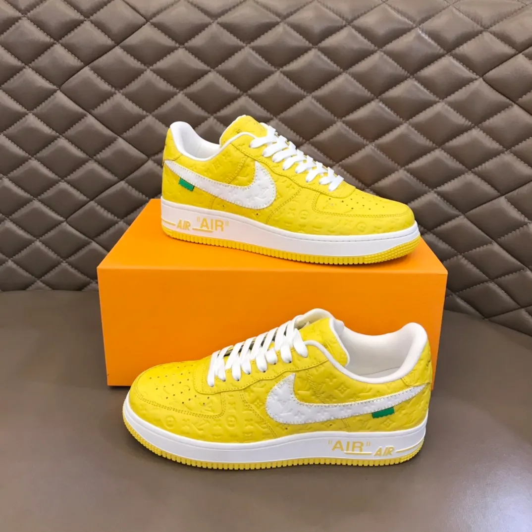 Men's shoes💰p440 "*oui* Vuitto*" x OFF-WHITE x Nike three-party collaboration! Trendy and cool men's casual sports shoes with unrivaled color matching. The design idea basically continues the style of THE TEN. The Swoosh line and tongue label have a very familiar visual effect and are both fashionable and trendy! A must-have for fashionistas! The effect on your feet is absolutely stunning! Size: 38-45